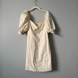 For Love & Lemons Macaroon Puff-Sleeve Mini Dress